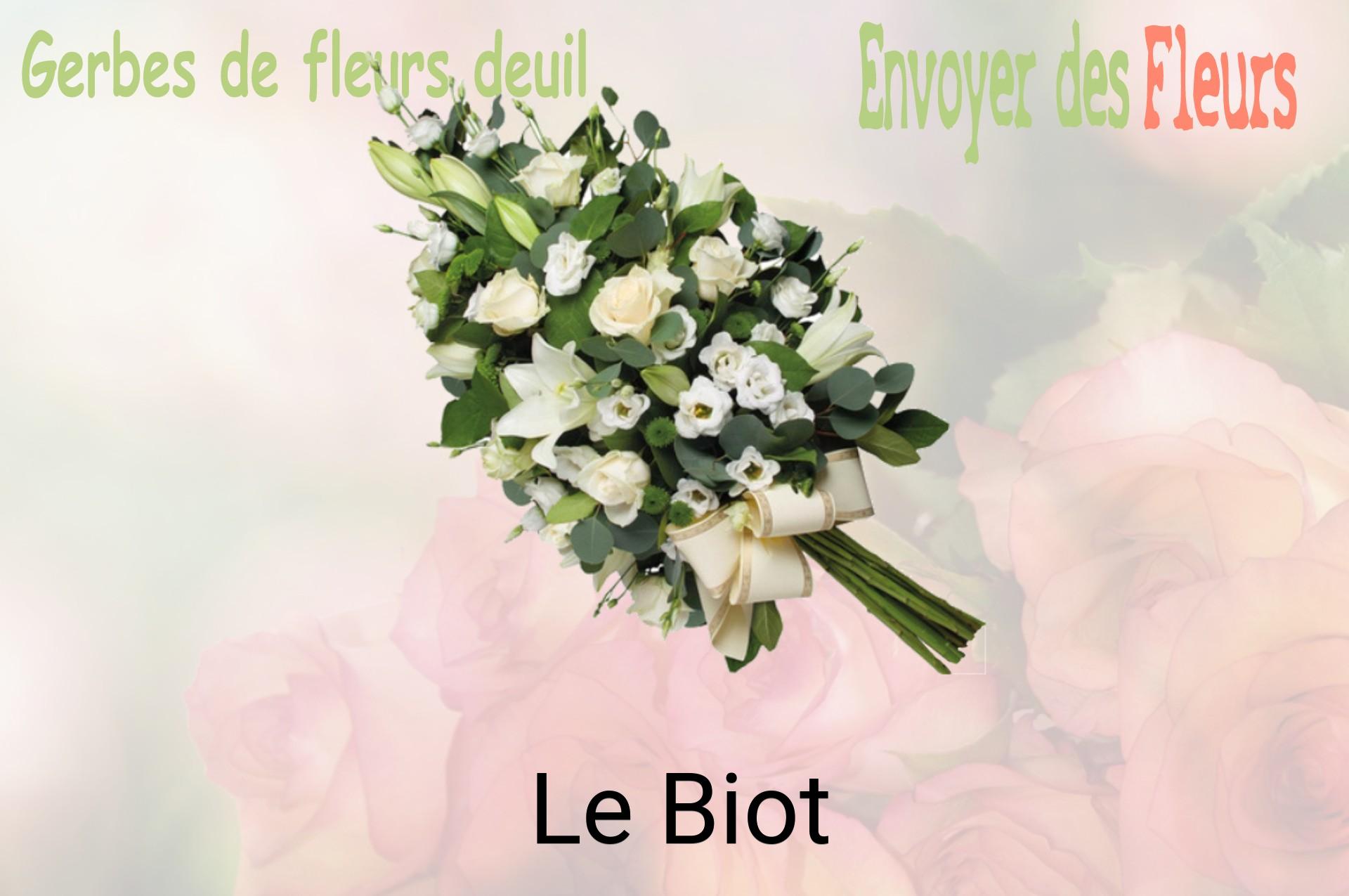 Gerbe de fleurs de deuil livrée à Le Biot